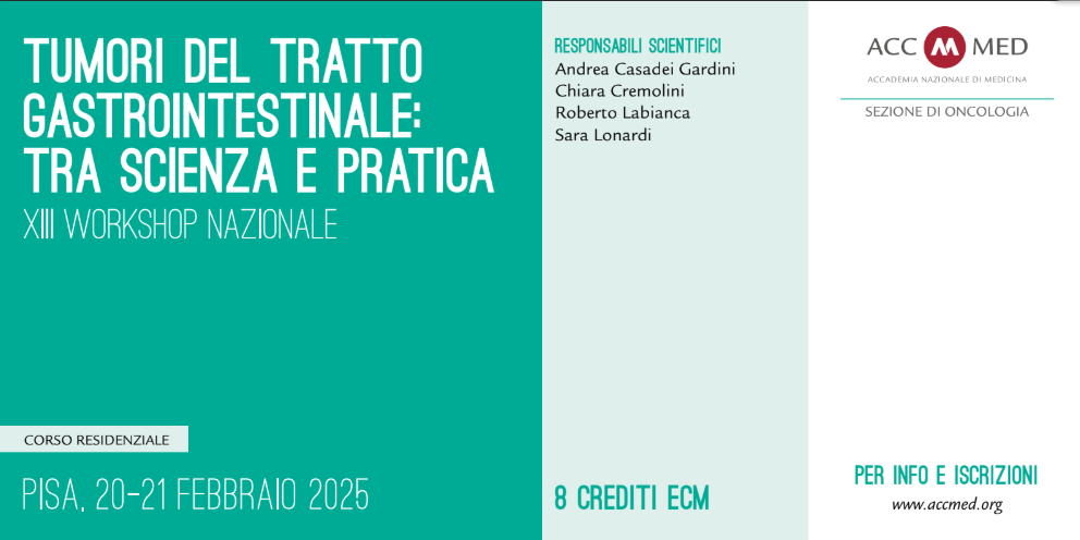 Fondazione Arco patrocina il XII Workshop sui tumori gastrointestinali a Pisa il 20 e 21 febbraio 2025
